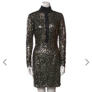 Neaem KhanSequin Mini Dress with long sleeves Size 6 Black